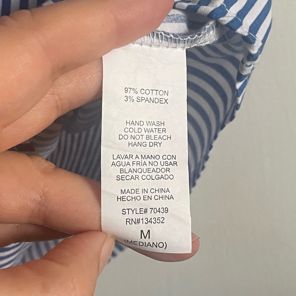 Ambiance Striped White & Blue Dress. Pre-Owned. - Picture 5 of 5